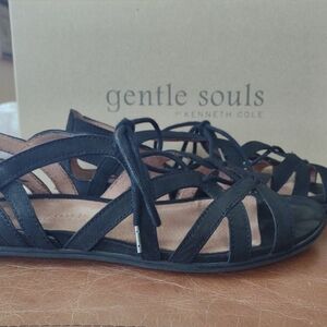 Gentle Souls Strappy Suede Flat Sandal
